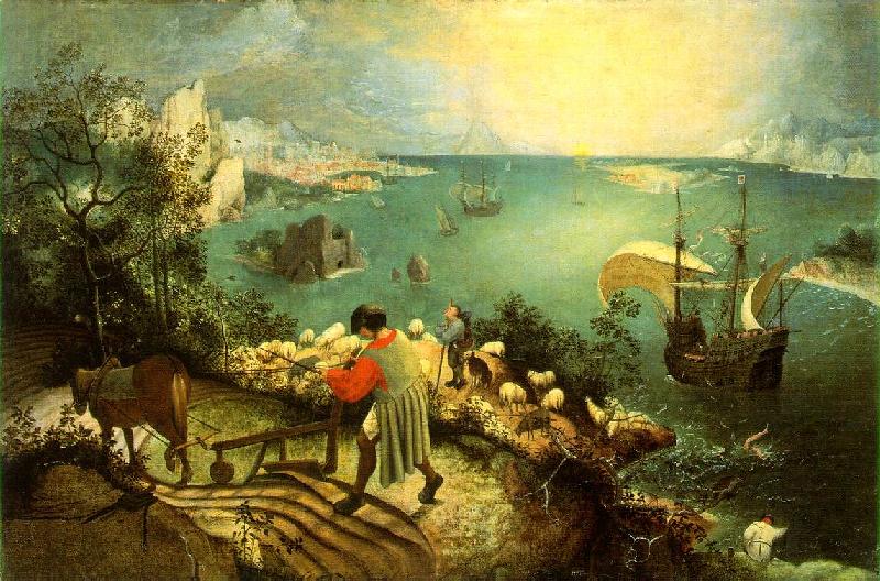 BRUEGEL, Pieter the Elder Landscape with the Fall of Icarus g